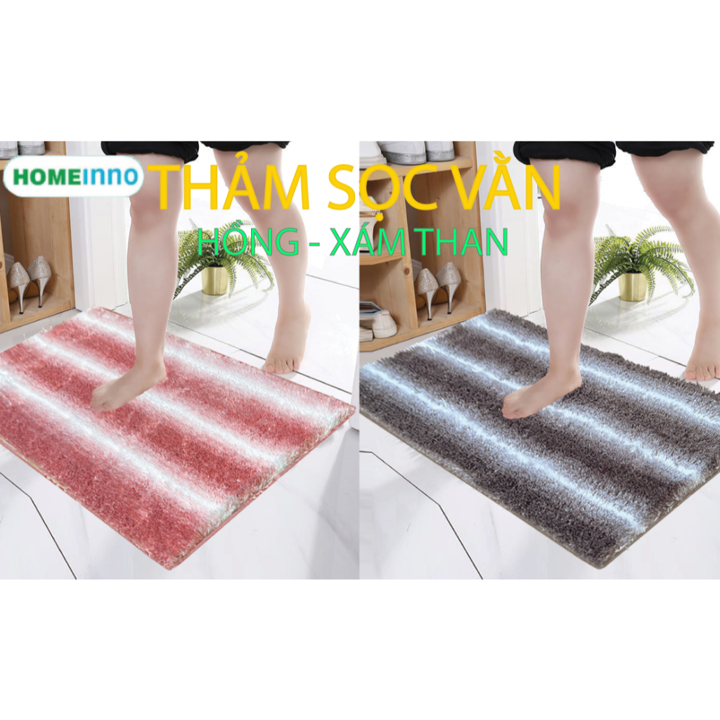 [HOẢ TỐC] Thảm Lau Chân Homeinno Trải Sàn Nhiều Kích Thước, Họa Tiết Cao Cấp Vải Polyester, Đế Lau Chống Trơn Trượt