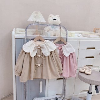 Quần áo bé gái, Áo khoác kaki cổ cánh hoa (KHÔNG KÈM ÁO TRONG) 9-26kg AK522