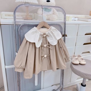 Quần áo bé gái, Áo khoác kaki cổ cánh hoa (KHÔNG KÈM ÁO TRONG) 9-26kg AK522