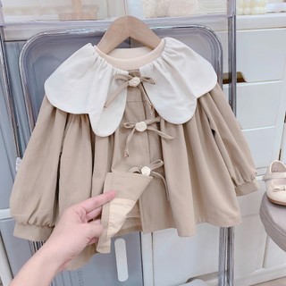 Quần áo bé gái, Áo khoác kaki cổ cánh hoa (KHÔNG KÈM ÁO TRONG) 9-26kg AK522