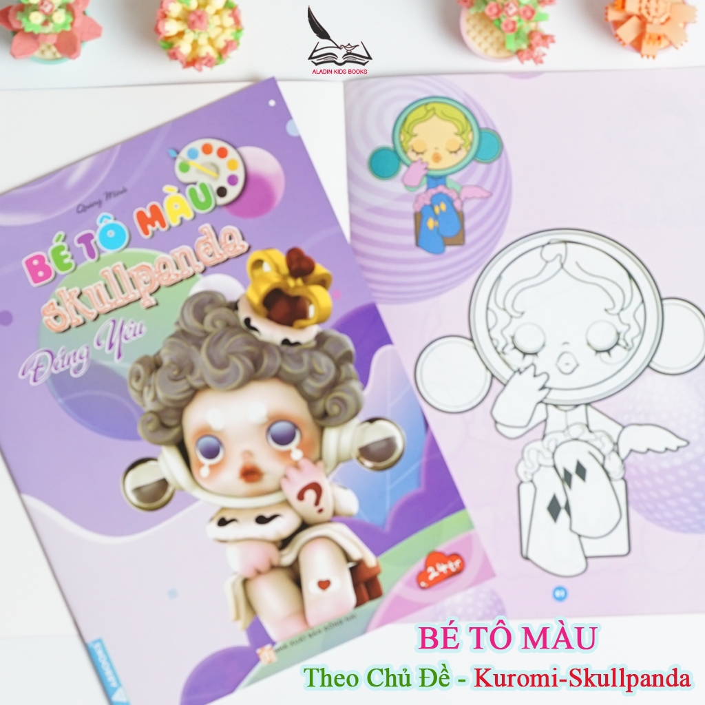 Sách Bộ 4 Quyển Bé Tô Màu – Kuromi Skullpanda BabyThree Chủ Đề Dễ Thương Cá Tính