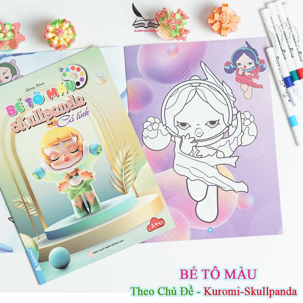 Sách Bộ 4 Quyển Bé Tô Màu – Kuromi Skullpanda BabyThree Chủ Đề Dễ Thương Cá Tính