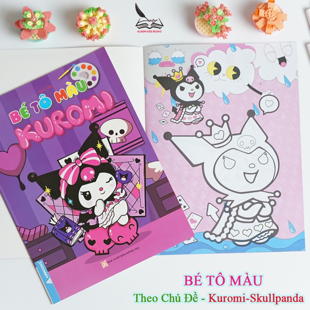 Sách Bộ 4 Quyển Bé Tô Màu – Kuromi Skullpanda BabyThree Chủ Đề Dễ Thương Cá Tính