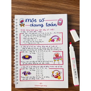 Sổ Tay Sketchnote Toán 2-3 - Tổng Hợp Kiến Thức Toán Lớp 2 và Lớp 3 Dễ Hiểu, Ôn Tập Hiệu Quả