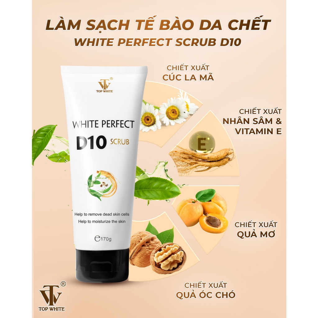 Gel làm sạch tế bào da chết White Perfect Scrub D10 - Top White