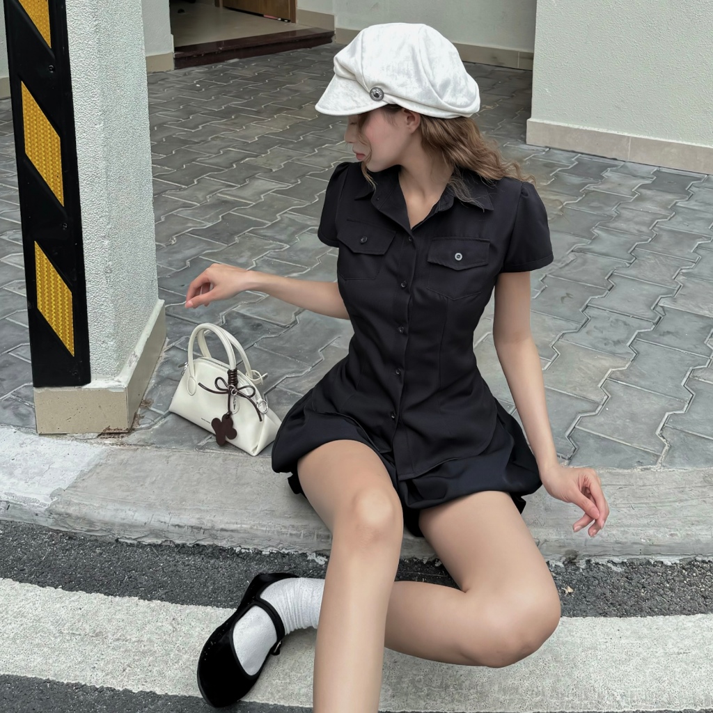 [CÓ TÁCH SET] ÁO SƠ MI KAKI COOKIE CÓ DÂY THẮT EO PHÍA SAU FFCLUB MIX