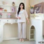 Bộ Đồ Bầu Mặc Nhà Và Sau Sinh Larosa Chất Đũi Họa Tiết Nơ Thanh Lịch Trẻ Trung -LA031B