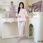 Bộ Đồ Bầu Mặc Nhà Và Sau Sinh Larosa Chất Đũi Họa Tiết Nơ Thanh Lịch Trẻ Trung -LA031B