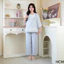 Bộ Đồ Bầu Mặc Nhà Và Sau Sinh Larosa Chất Đũi Họa Tiết Nơ Thanh Lịch Trẻ Trung -LA031B