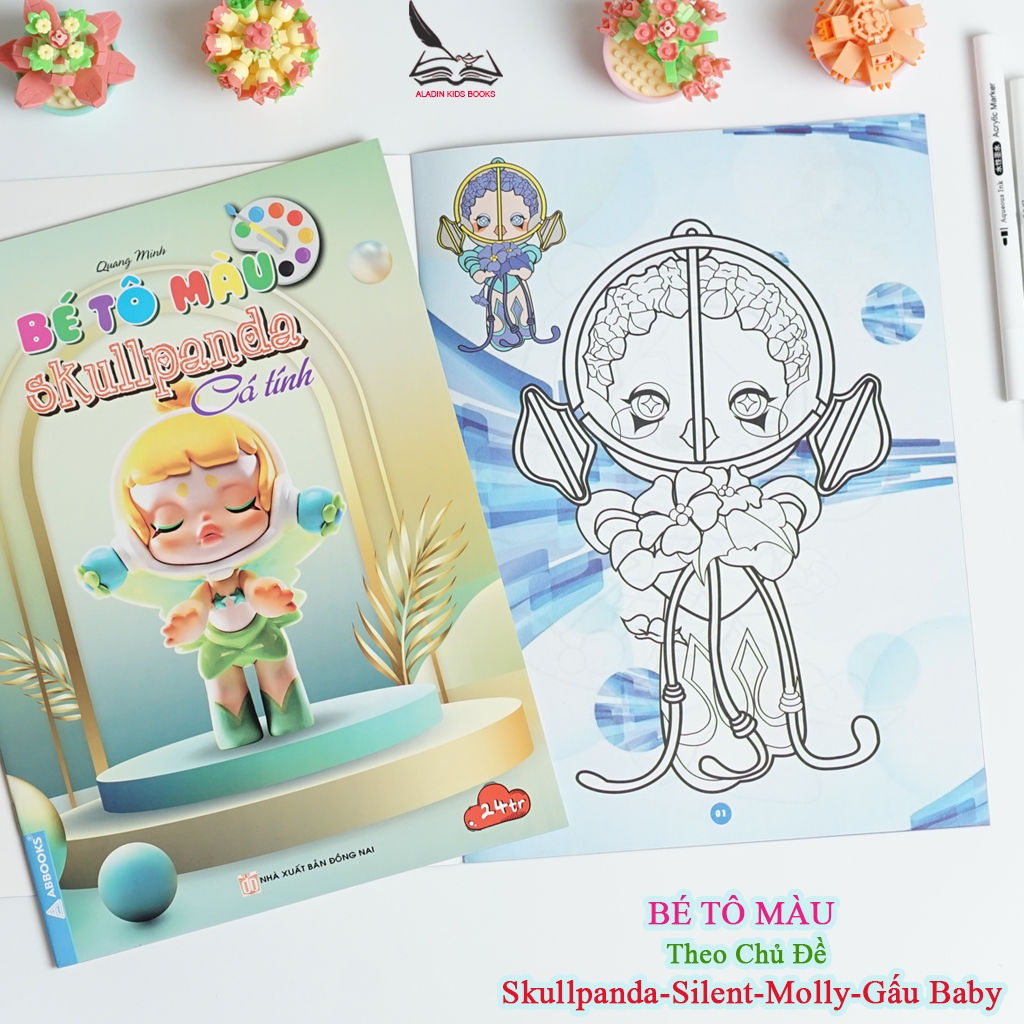 Sách - Bé Tô Màu Quang Minh - Gấu Baby Dễ Thương, Molly Khám Phá, Skullpanda Cá Tính, Silent Winter