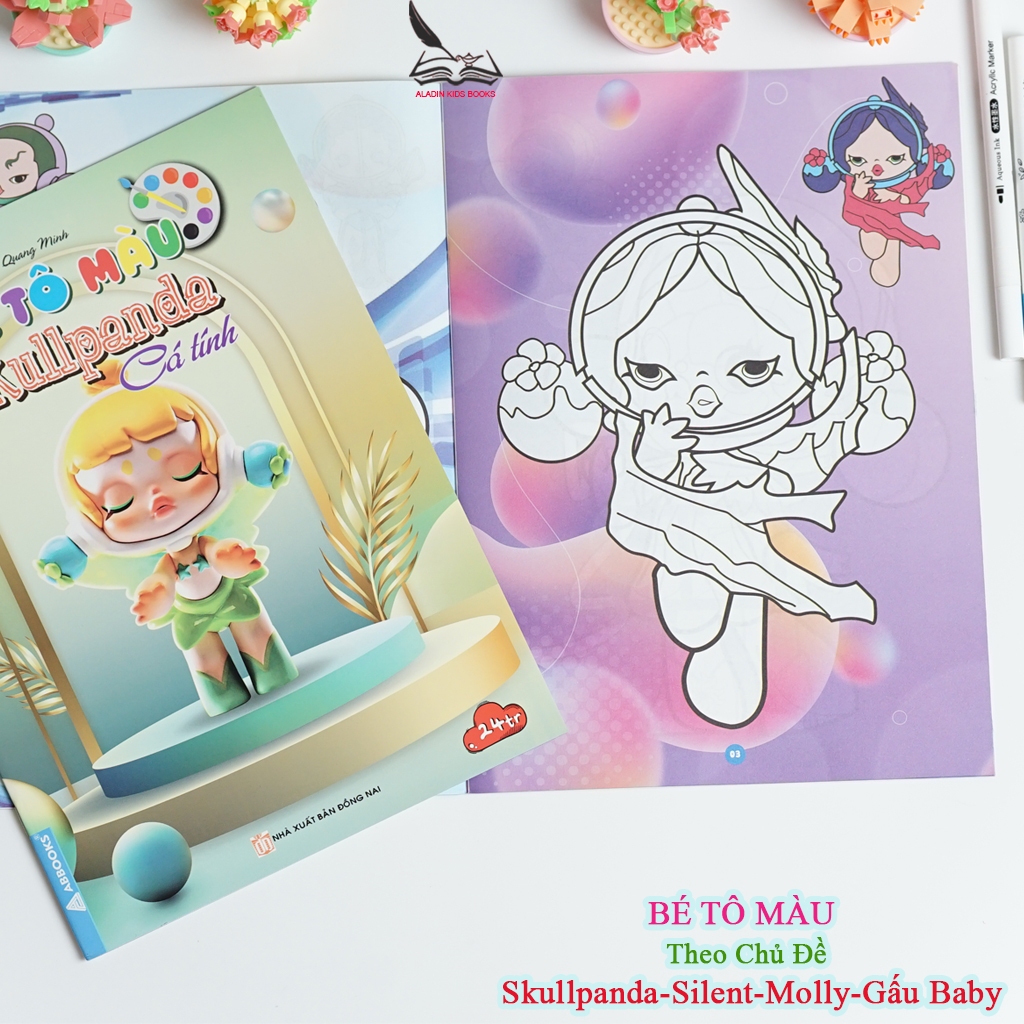 Sách - Bé Tô Màu Quang Minh - Gấu Baby Dễ Thương, Molly Khám Phá, Skullpanda Cá Tính, Silent Winter