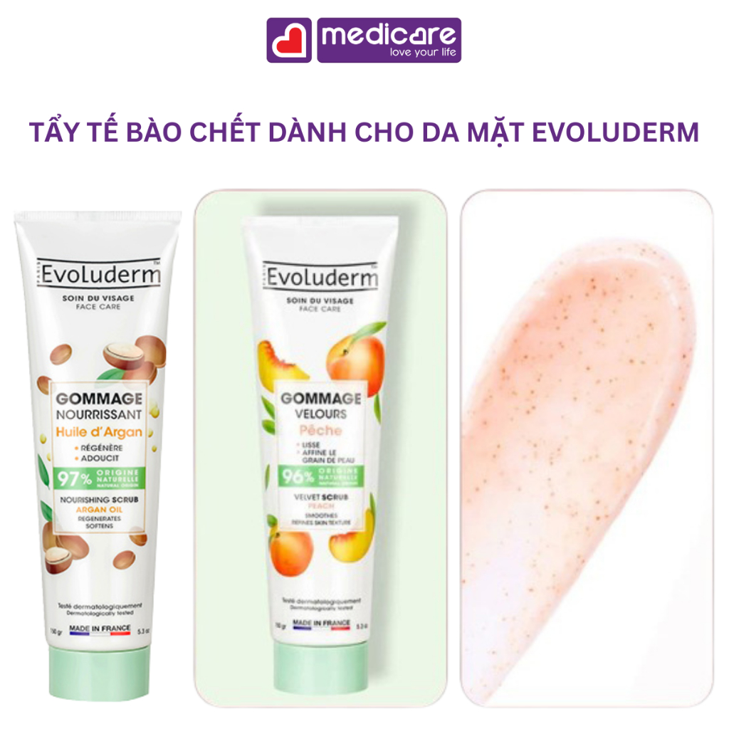 Kem tẩy tế bào chết EVOLUDERM dành cho da mặt 150g