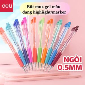 Bút Gel Nhiều Màu Deli 0.5mm Mực Mịn 12 Màu Pastel Xinh Xắn, Viết Trang Trí Vở, Học Sinh & Văn Phòng