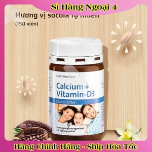 Viên bổ sung Canxi & Vitamin D3 Sanct Bernhard Đức cho bé từ 2 tuổi và người lớn, 150 viên vị Socola