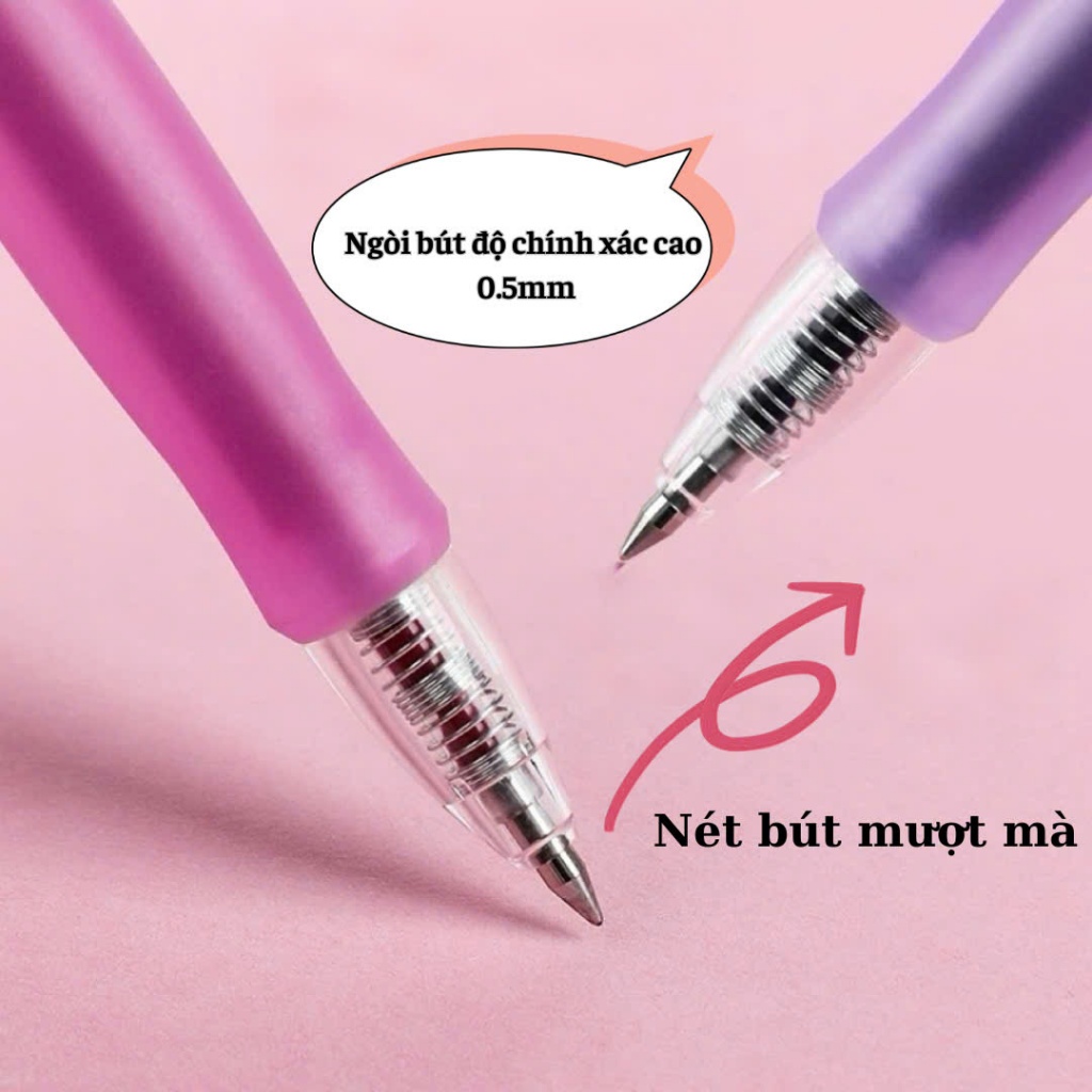 Bút Gel Nhiều Màu Deli 0.5mm Mực Mịn 12 Màu Pastel Xinh Xắn, Viết Trang Trí Vở, Học Sinh & Văn Phòng