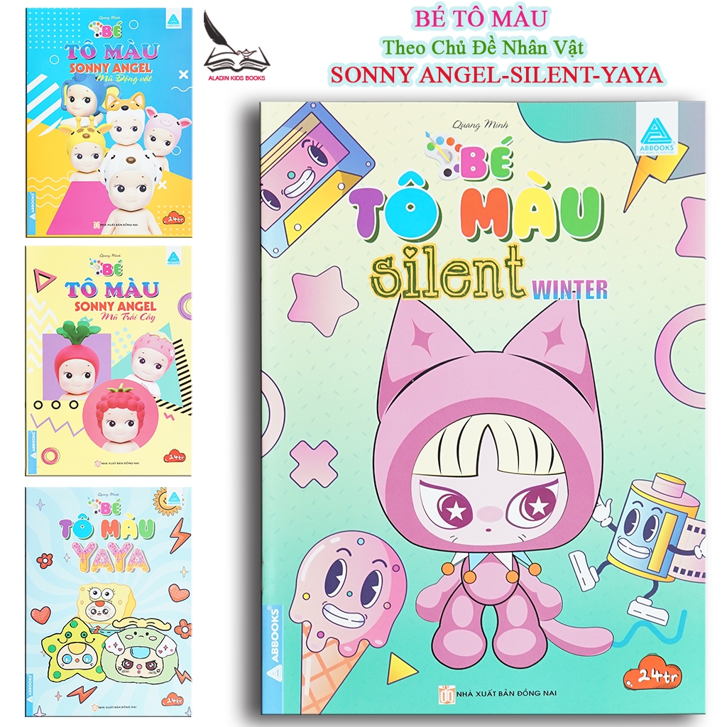 Sách Bộ 4 Quyển Bé Tô Màu – Silent Sonny Angel Yaya Chủ Đề Nhân Vật Dễ Thương