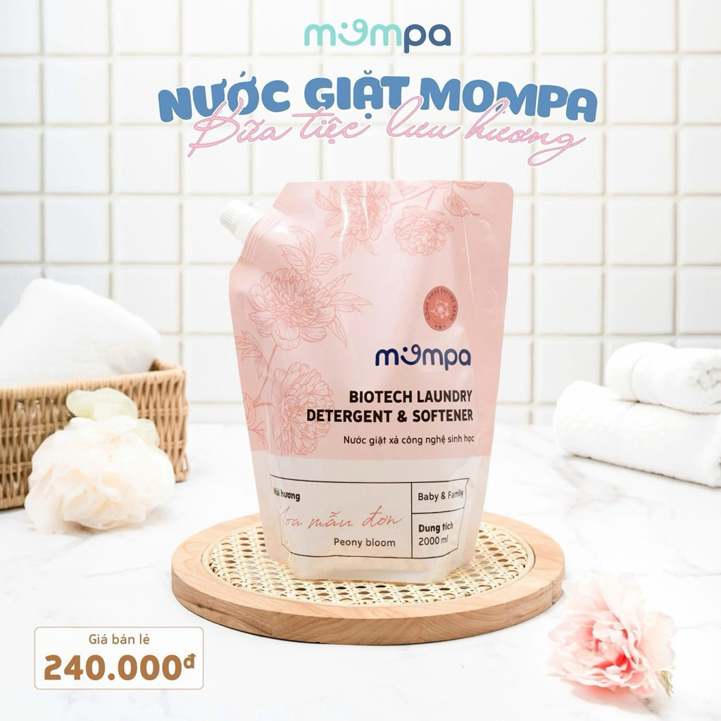 {Hot} Nước giặt Mompa cho bé túi 2 lít lưu hương tốt - dành cho cả gia đình