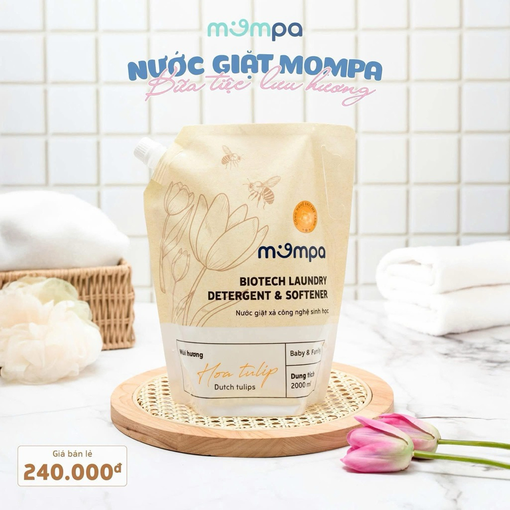 {Hot} Nước giặt Mompa cho bé túi 2 lít lưu hương tốt - dành cho cả gia đình