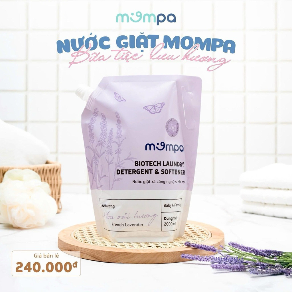 {Hot} Nước giặt Mompa cho bé túi 2 lít lưu hương tốt - dành cho cả gia đình