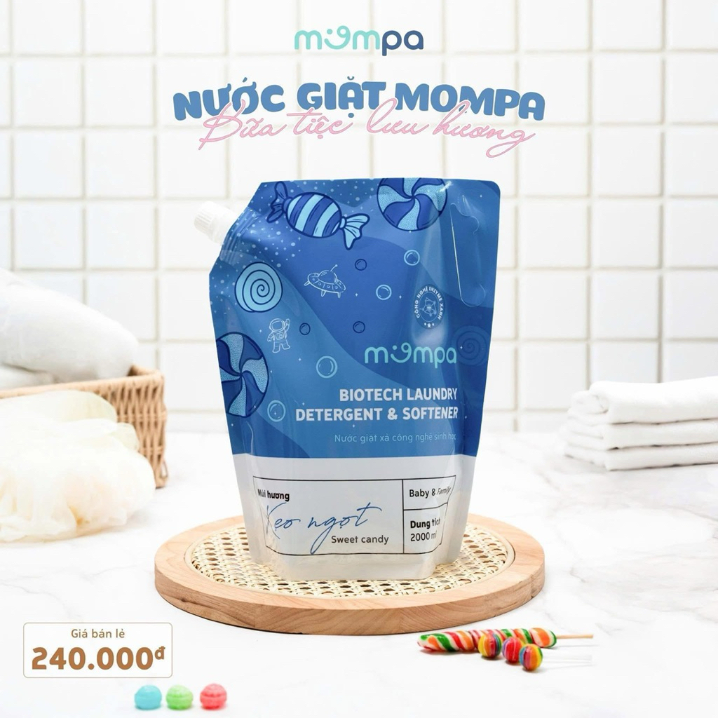 {Hot} Nước giặt Mompa cho bé túi 2 lít lưu hương tốt - dành cho cả gia đình