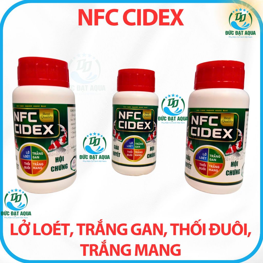 biotik NFC CIDEX250ML giải quyết hội chứng, lở loét, thối đuôi, trắng gan, mang, cho cá koi, cá cảnh 7
