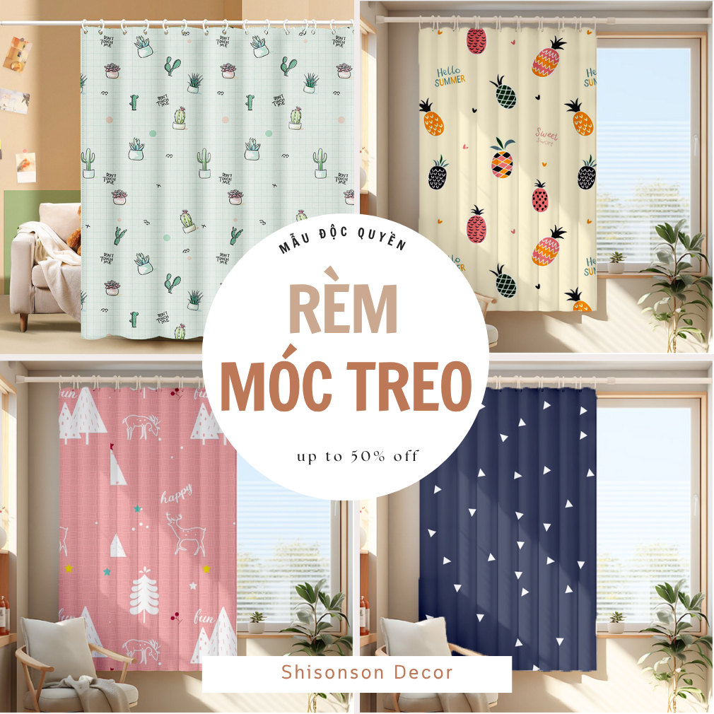 Rèm Cửa Chính, Cửa Sổ Treo Bằng Móc RIDO,Trang Trí Không Gian Sống, Giá ...