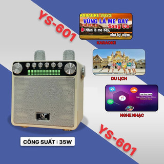 Loa Bluetooth Karaoke YS-601 Kèm 2 Mic, Công Suất 35W, Thiết Kế Cực Đẹp, Âm Thanh Đỉnh, BH 24 tháng