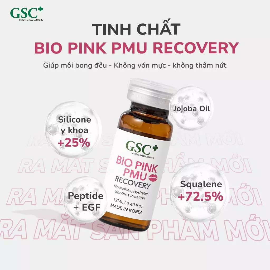 Serum dưỡng ẩm môi, làm mờ vân môi Bio Pink PMU Recovery 12ML - Tinh chất tái tạo môi sau phun xăm - GC092A