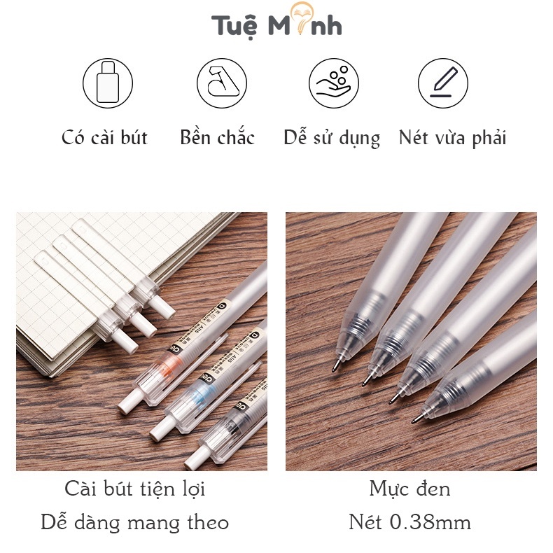Bút Gel Deli A115 – Ngòi 0.38mm, Viết Mượt, Mực Đậm Rõ, Phù Hợp Học Sinh & Văn Phòng