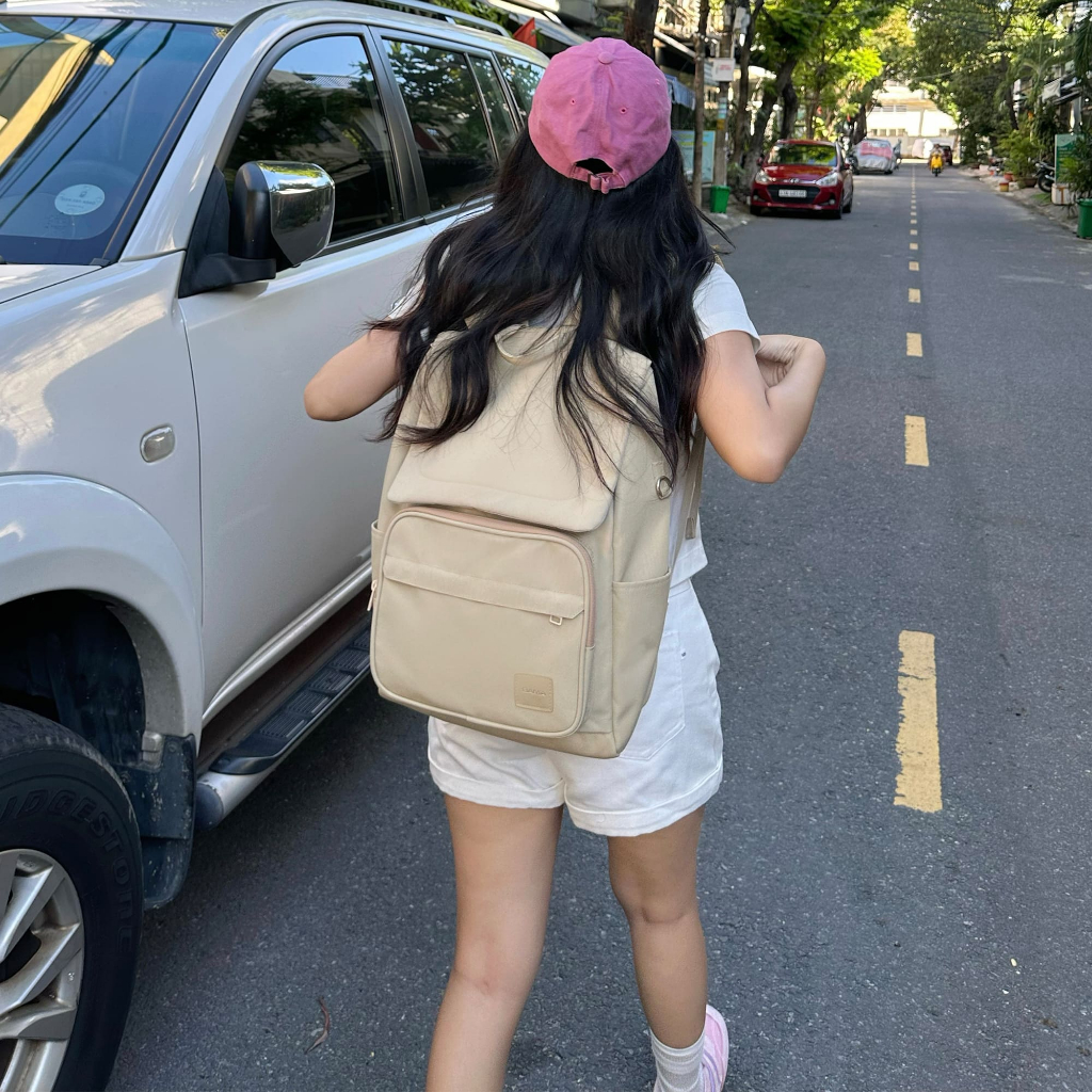 Balo nam nữ đi học đi làm BAMA Solid Backpack chống nước nhiều ngăn đựng laptop 13 14 15.6 inch | BigBuy360 - bigbuy360.vn