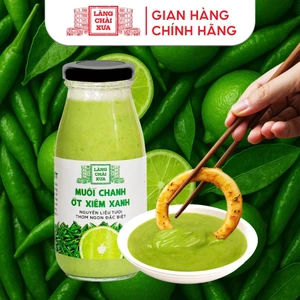 Muối chanh ớt xiêm XANH Làng Chài Xưa chai thuỷ tinh 300g - dòng cao cấp phù hợp chấm hải sản
