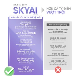 Máy sấy tóc ion âm Masuto SkyAI cảm biến tự động điều chỉnh nhiệt bảo vệ tóc bảo hành 24 tháng