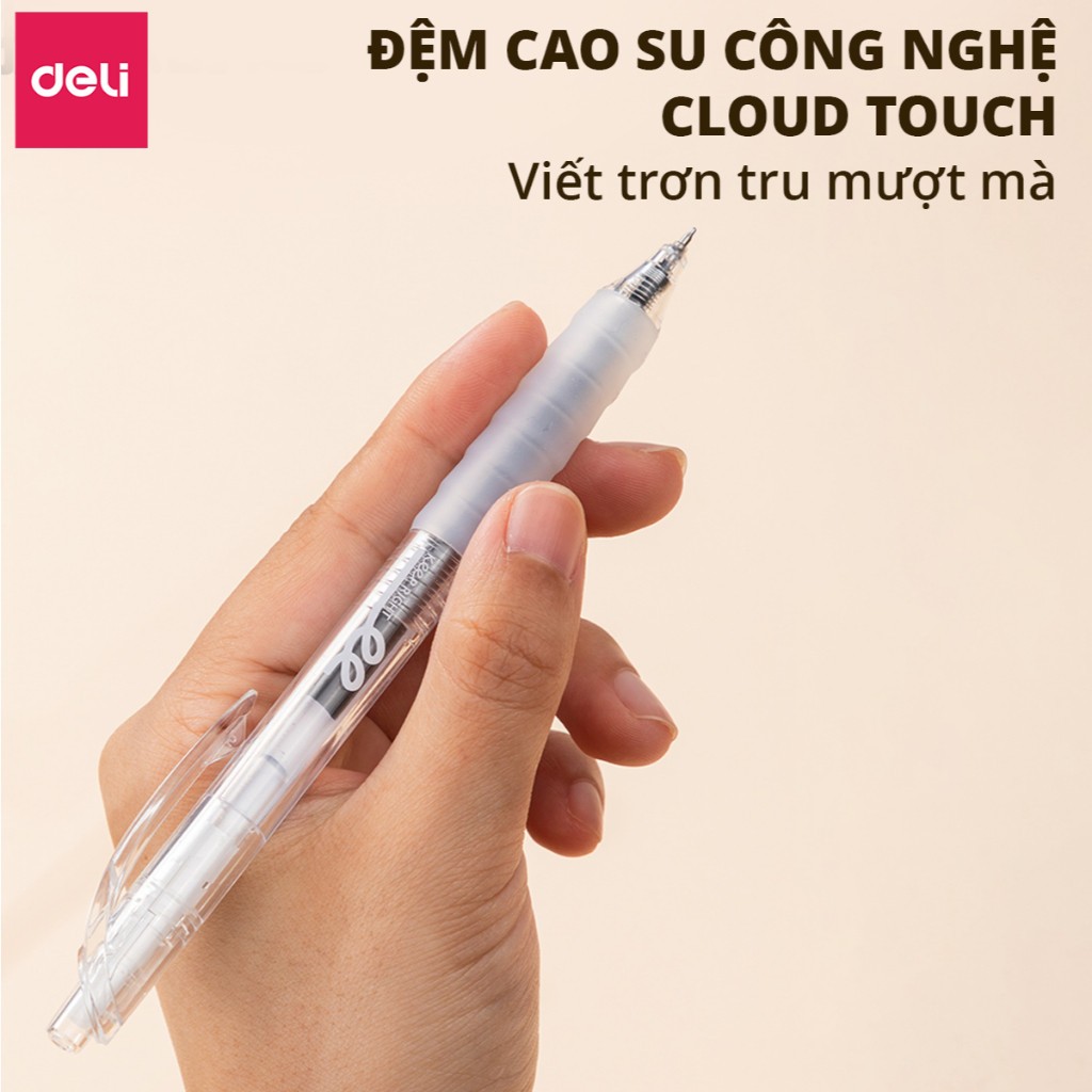 Deli – Bút Gel Bấm 0.5mm, Mực Nhanh Khô, Viết Êm – Ngòi ST