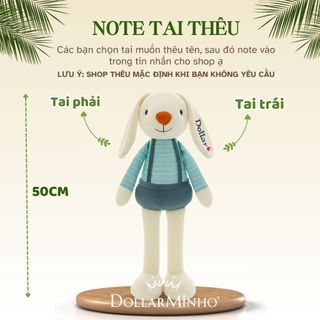 Thỏ Bông Thêu Tên Theo Yêu Cầu Cho Bé - Gấu Bông Size 50cm Đáng Yêu Dollarminho