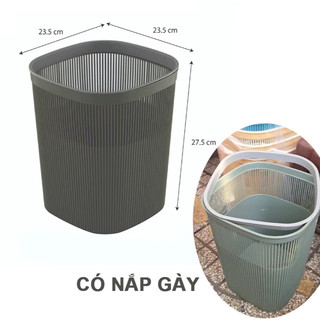(R45) Sọt Rác Nhựa Có Viền Cố Định Túi Rác - Sọt Đan Sọc Đựng Vật Dụng Cá Nhân - Sọt Vuông 15L Nhựa PP. 23.5×27.5cm