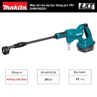 Máy xịt rửa áp lực dùng pin 18V Makita DHW180Z01 - Không chổi than | Makita Việt Nam