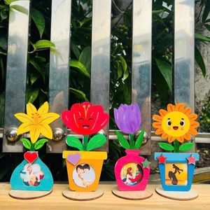 Hoa Gỗ Tô Màu Đơn Giản Cho Bé - Dành Mầm Non Và Tiểu Học- Hoa Gỗ Tặng Mẹ 20/10