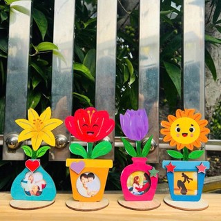 [Sỉ-5k/c Hoa Dán Ảnh] Hoa Gỗ Tô Màu Đơn Giản Cho Bé - Dành Mầm Non Và Tiểu Học- Hoa Gỗ Tặng Mẹ 20/10