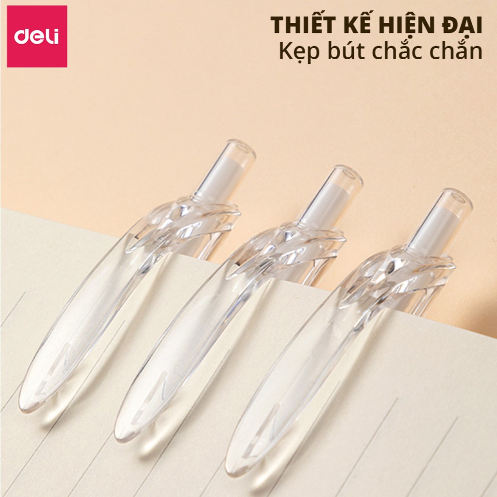 Deli – Bút Gel Bấm 0.5mm, Mực Nhanh Khô, Viết Êm – Ngòi ST
