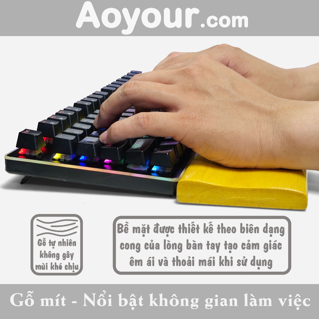 Kê tay bàn phím - Kê tay công thái học - Gỗ tràm tự nhiên | Shopee Việt Nam