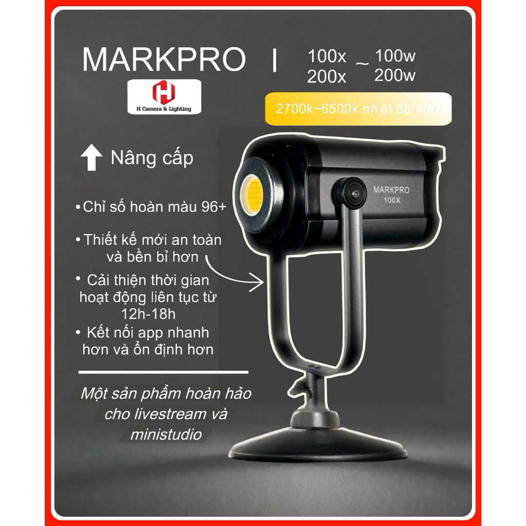 [ Giá mở bán] Markpro 100x 200x, đèn livestream chụp ảnh chuyên nghiệp ...