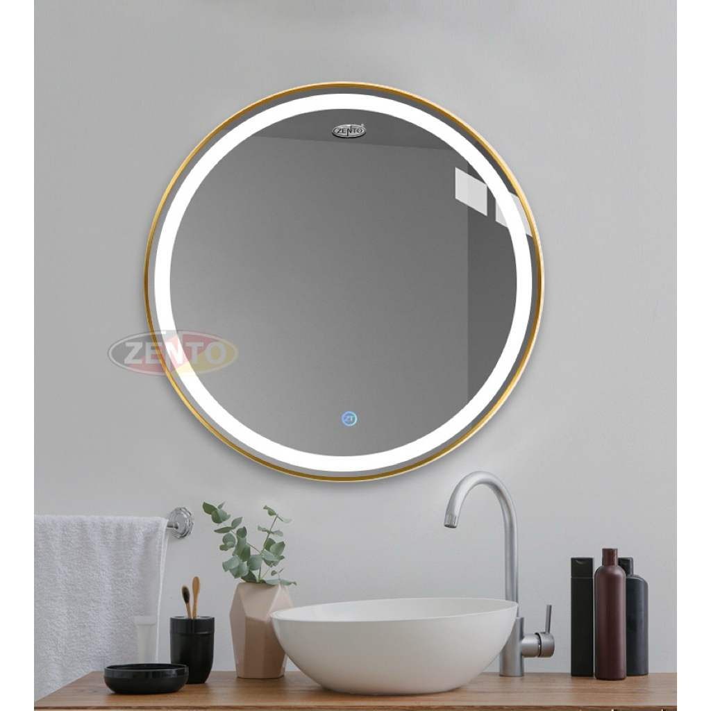 Gương Tròn Có Đèn LED Treo Tường Khung Hợp Kim Nhôm – Gương Trang Điểm, Gương Soi Nhà Tắm Sang Trọng