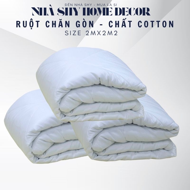 Ruột Chăn Bông Trắng Chần Bông Kích Thước 2mx2m2 - Có Dây Cột 4 Góc - Nhà Shy Home Decor