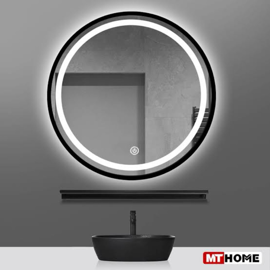 Gương Tròn Có Đèn LED Treo Tường Khung Hợp Kim Nhôm – Gương Trang Điểm, Gương Soi Nhà Tắm Sang Trọng