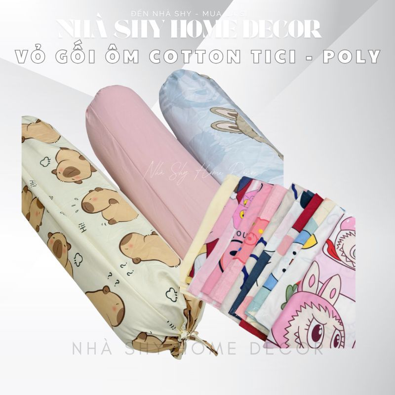 Vỏ Gối Ôm , Vỏ Gối Nằm Cotton Nhiều Màu  Ngẫu Nhiên Size 1mx35cm - Nhà Shy Home Decor