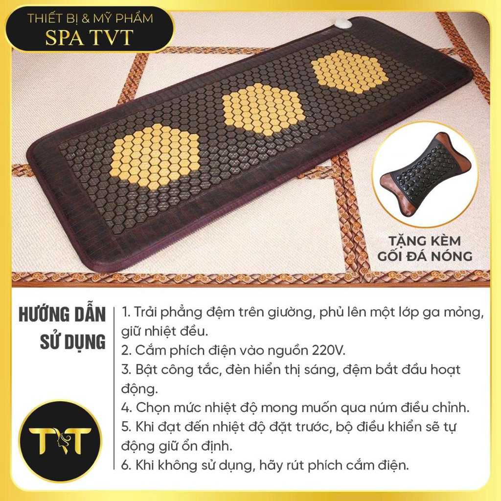 THẢM ĐÁ NÓNG JIARECHANPIN 70x190CM - 714 ĐÁ TOURMALINE, 12 ĐÈN PHOTON, HỖ TRỢ THƯ GIÃN CƠ THỂ