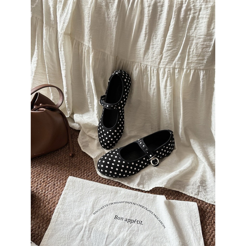 [Về hàng] Bee Dotted – Giày Búp Bê Chấm Bi Quai Cài Mary Jane Vintage by díel sóle [tăng size]