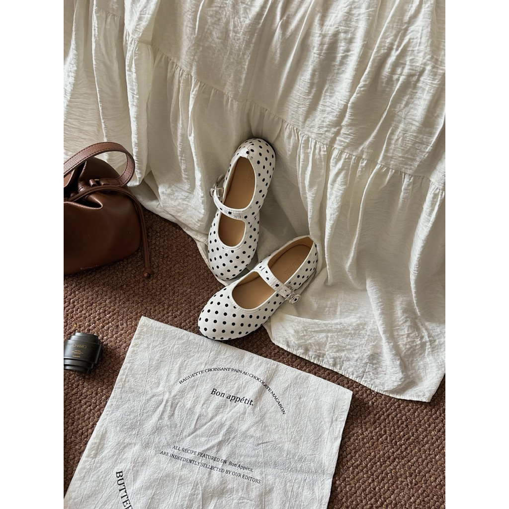 [Về hàng] Bee Dotted – Giày Búp Bê Chấm Bi Quai Cài Mary Jane Vintage by díel sóle [tăng size]
