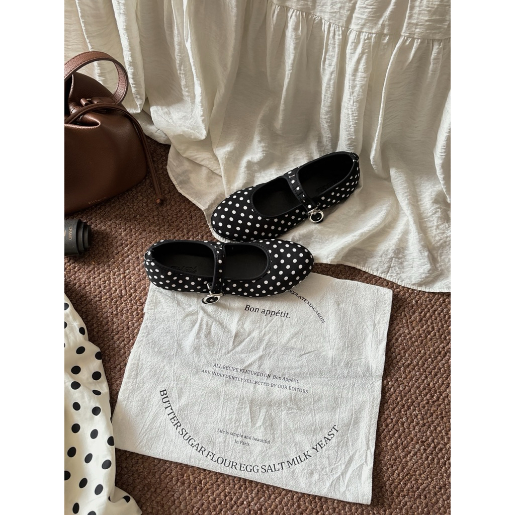 [Về hàng] Bee Dotted – Giày Búp Bê Chấm Bi Quai Cài Mary Jane Vintage by díel sóle [tăng size]
