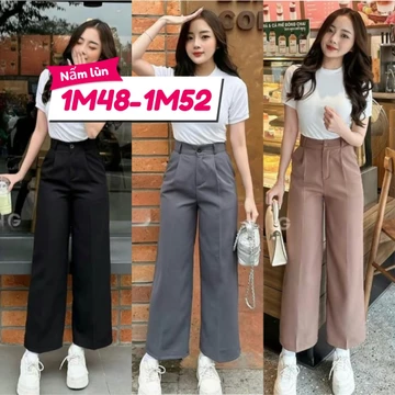 quần tây nữ ống suông dành cho nấm lùn 1m48-1m52, quần tây nữ cạp lưng cao tôn dáng M201